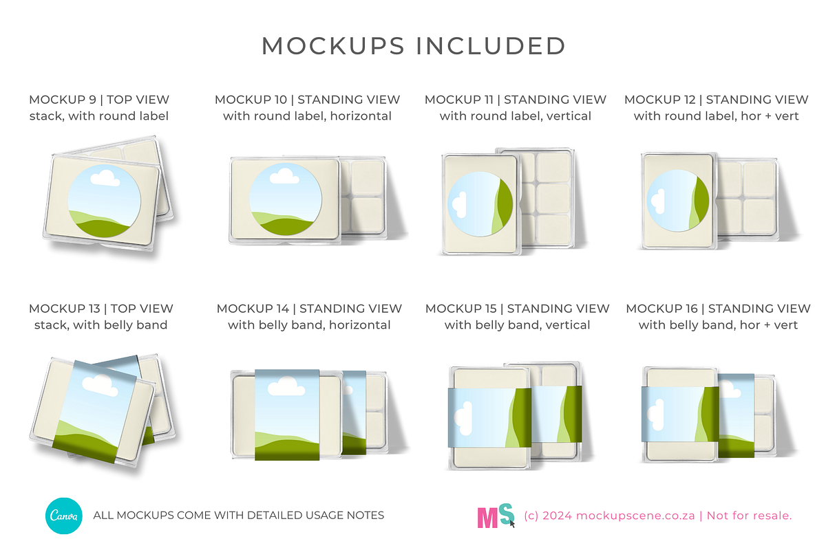 Wax Melts Canva Mockup Set - 6 piece, a Packaging Mockup by Mockup Scene (Photo 5 of 16)