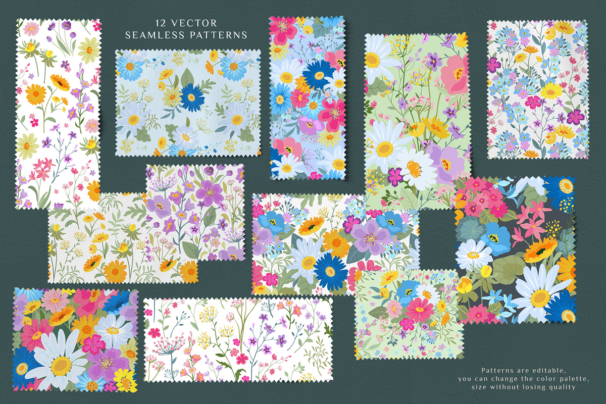 Blooming Meadow Vector Set, a Pattern Graphic by Molly art (Photo 5 of 13)