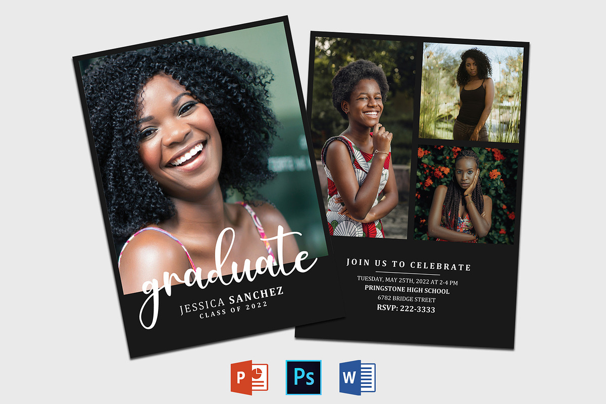 Graduation Announcement Template, a Card Template by Designscozy (Photo 2 of 5)