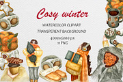 Watercolor christmas cosy winter set, a Background Graphic by Fresh art by Larysa (Thumbnail 1 of 6)