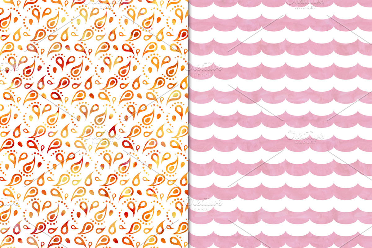Warm Watercolor Polka Dot Patterns, a Pattern Graphic by Paper Element (Photo 5 of 5)