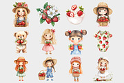 Watercolor Strawberry Clipart, a Seasonal Illustration by Design Market (Thumbnail 2 of 5)