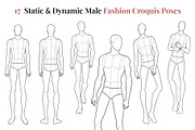 Male Fashion Figure Templates Bundle, a Person Illustration by Shorena Fashion Draws (Thumbnail 2 of 9)