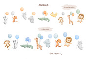 Safari Animals Watercolor clipart, an Animal Illustration by ElenaPlatovaArt (Thumbnail 3 of 15)
