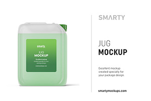 Transparent jug mockup