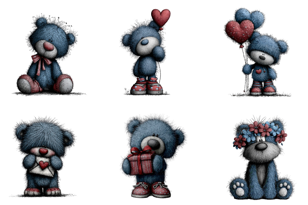 Whimsical Valentine Teddy Bear, an Illustration by CreationArt (Photo 2 of 6)