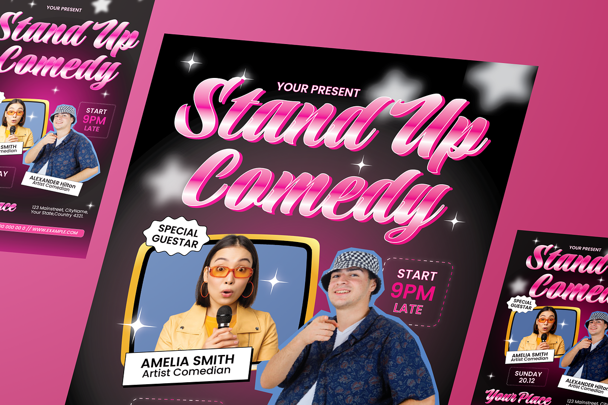 Stand Up Comedy Show Flyer Set, a Flyer Template by Annora Studio (Photo 4 of 6)