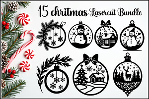 Christmas Ornament Laser Cut Bundle, a Graphic by Creativeshirt