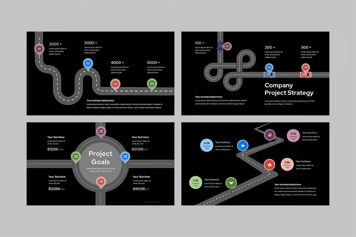 Roadmaps Infographic GSlides, PPoint, a Presentation Template by Fit-tee (Photo 3 of 4)