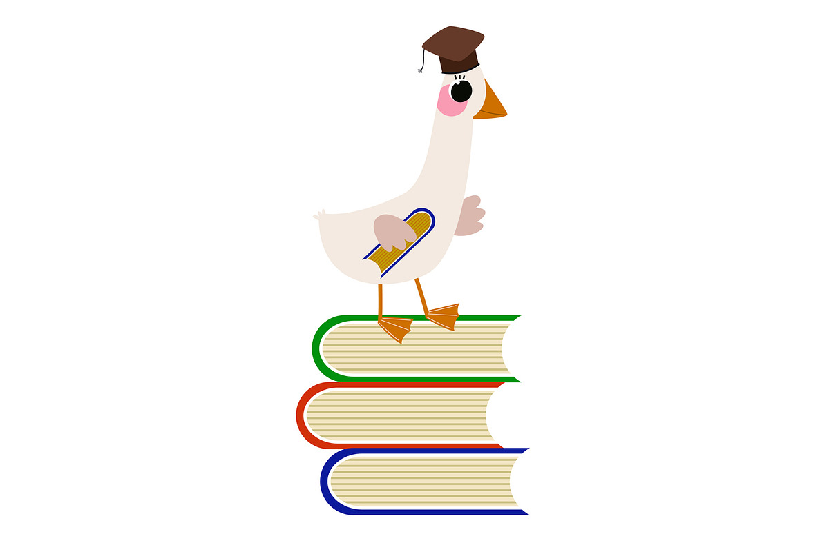 9 Cute Goose & Education Cartoon, an Object Graphic by the_myro (Photo 7 of 10)