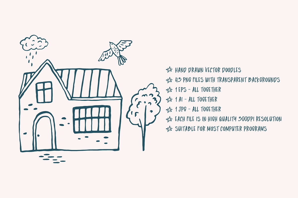 Hand Drawn Little Houses Set, an Object Graphic by Anna Ivanir (Photo 2 of 2)