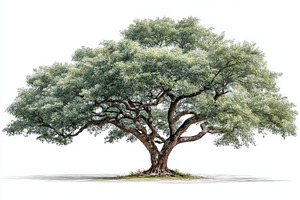 Majestic tree isolated on white back, a Photo by Pixeness Studio