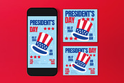 Blue Red President's Day Flyer Set, a Flyer Template by graphicook (Thumbnail 3 of 3)