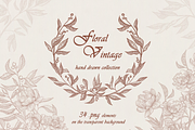 Vintage Floral collection, a Decorative Illustration by DamriNa art (Thumbnail 1 of 10)