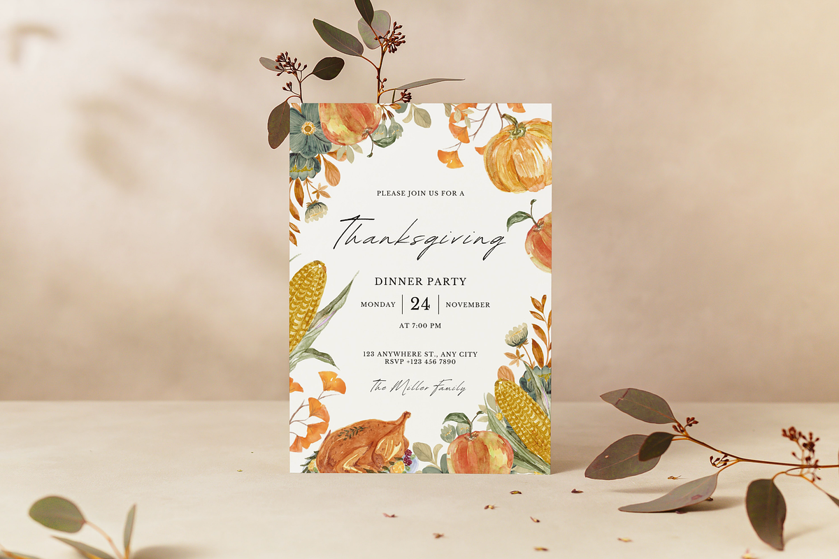 Editable Thanksgiving Invitation, an Invitation Template by ForeverPrint (Photo 1 of 9)