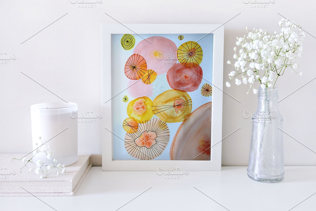 All White Frame Mockup, a Print Template by SunnyTangerine Stock (Photo 4 of 4)