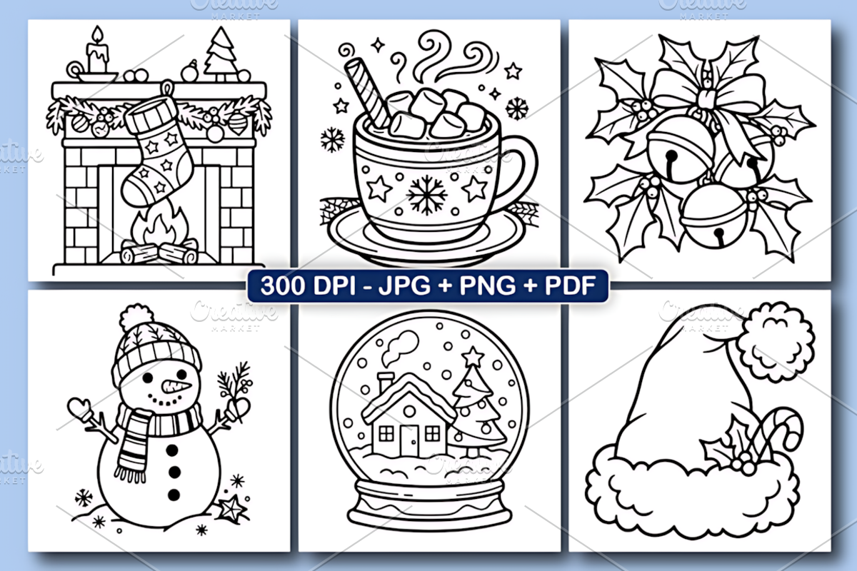 Christmas: Bold and Easy Coloring, a Seasonal Illustration by Design Station (Photo 3 of 6)