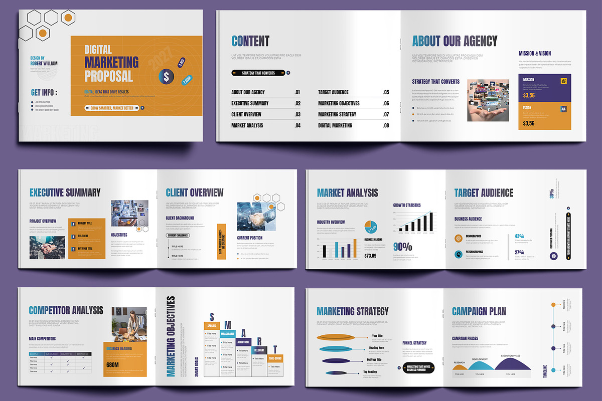 Clean Digital Marketing Proposal, a Brochure Template by MightyDesign (Photo 1 of 8)