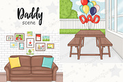 Fathers Day Clipart | Scene Creator, a Seasonal Illustration by GlamArtZhanna (Thumbnail 1 of 3)