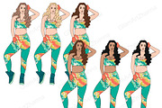 Fitness Girl Clipart Girls, a Sport Illustration by GlamArtZhanna (Thumbnail 3 of 4)