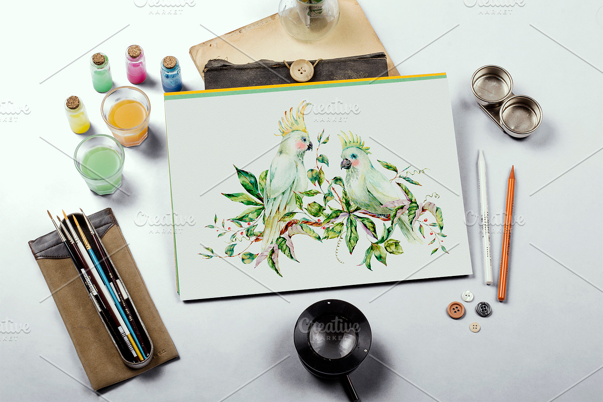 Watercolor white summer, an Illustration by Belusuab (Photo 7 of 8)