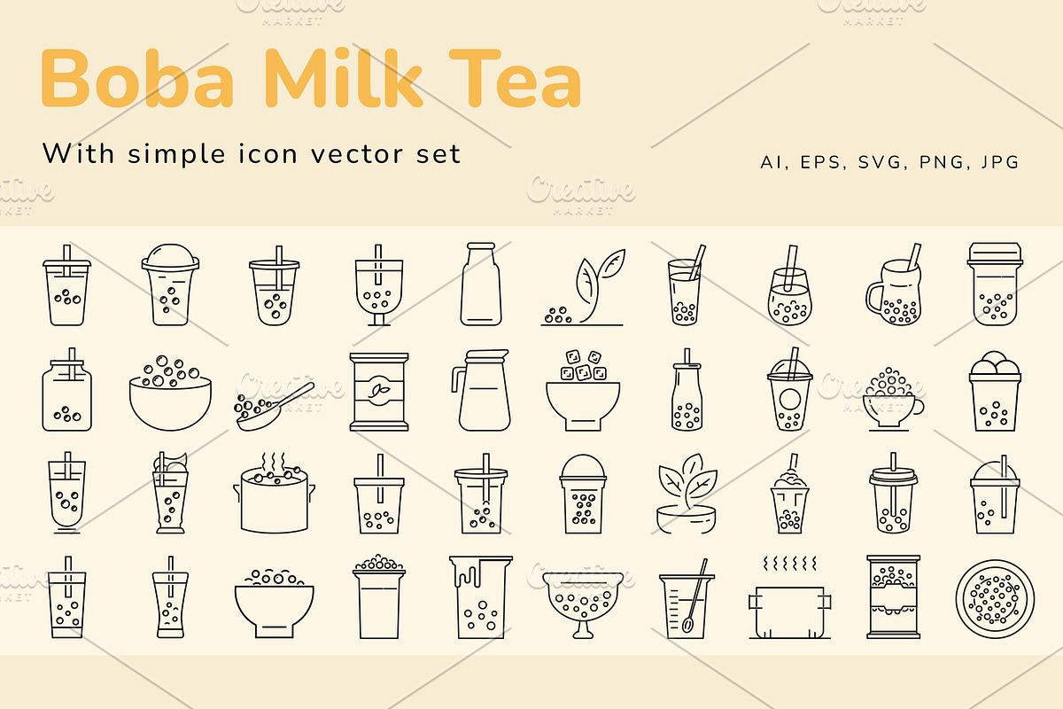 Bubble tea vector set, a Graphic by Vectorwins Premium Shop