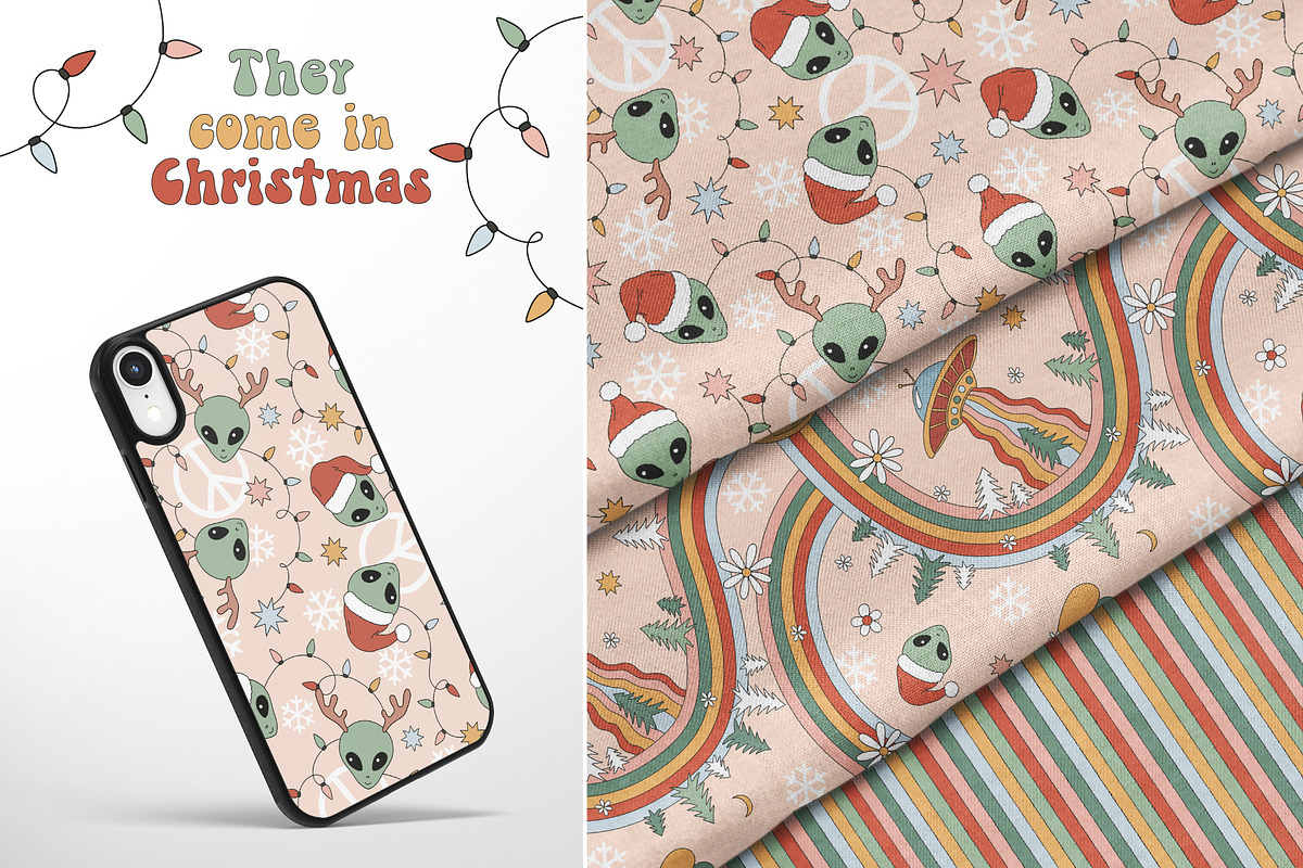 Retro Groovy Christmas collection, a Pattern Graphic by @olga.angelloz (Photo 10 of 12)