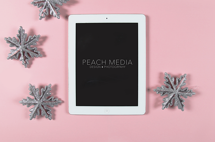 Styled stock photo | snow flake ipad stock photo containing flat lay and