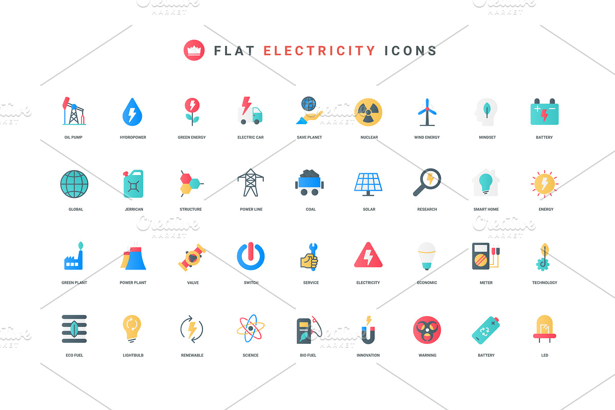 Electricity production green icons, an Illustration by Lemberg Vector