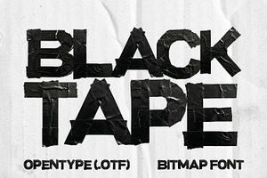 Black Tape - Grunge Bitmap Font, a Sans Serif Font by AndrewPixelType