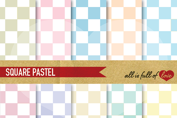 Pastel Checkered Pattern Sheets preview 2