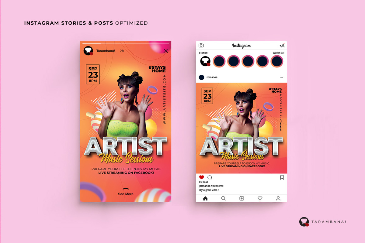 Artist Flyer Template, a Social Media Template by Plan B (Photo 2 of 3)
