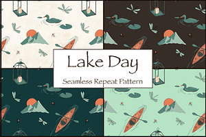 Lake Day Seamless Repeat Pattern