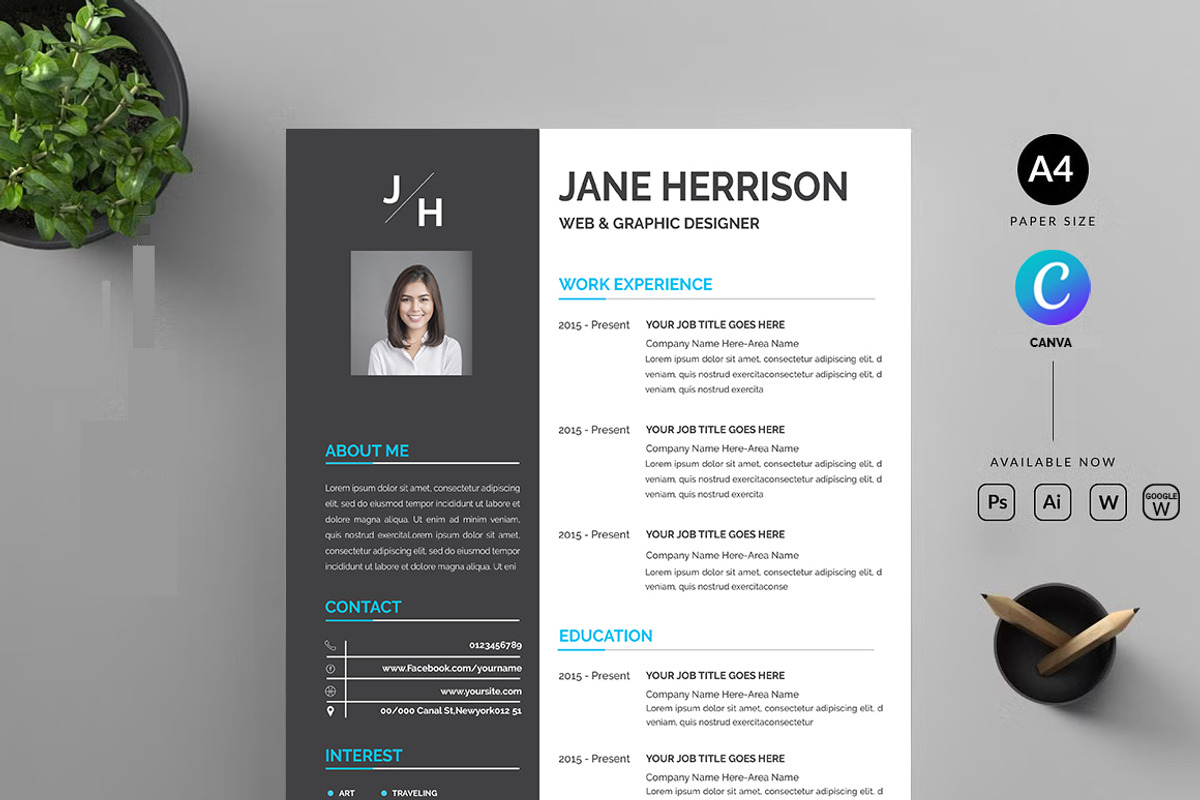 Professional Resume CV Template, a Resume Template by Blackcloud_Creations (Photo 3 of 7)