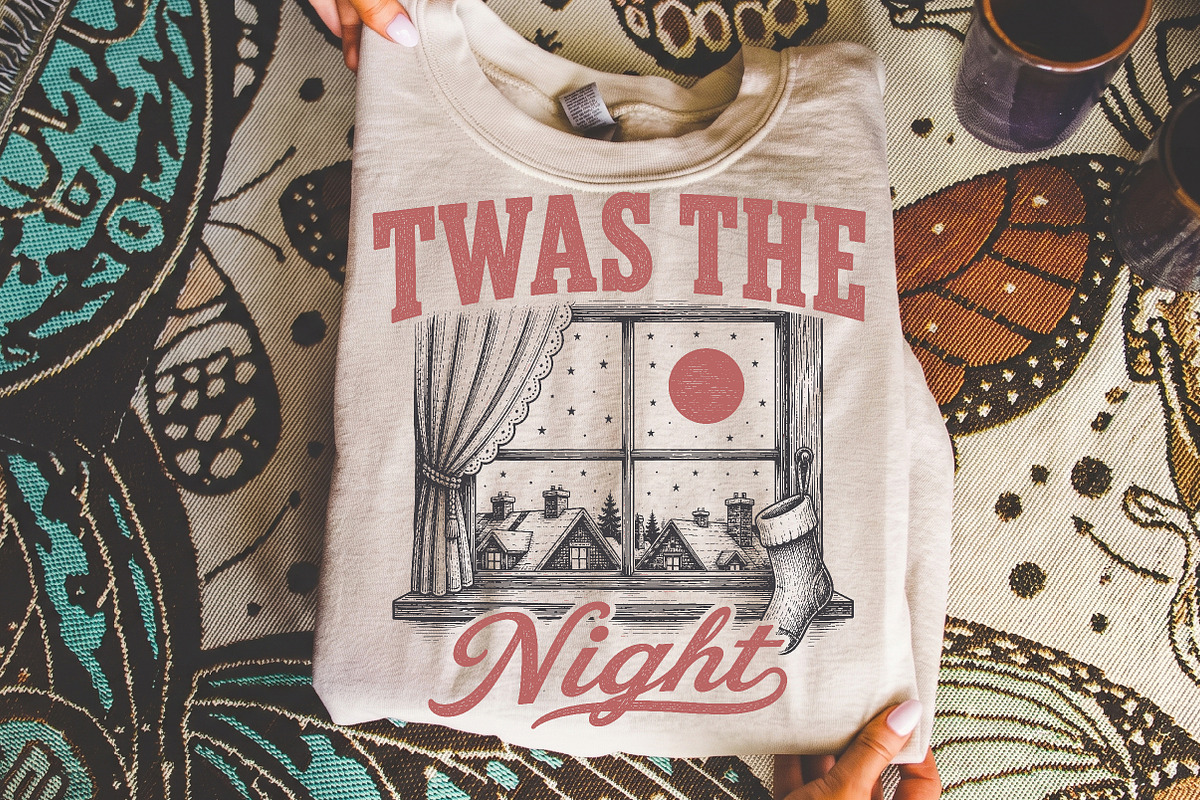 Vintage Twas The Night Christmas PNG, a Seasonal Illustration by Libby Wishes (Photo 2 of 4)