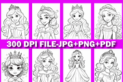 137 Cute Princess Coloring Book for, a Stationery Template by Design Station (Thumbnail 3 of 6)