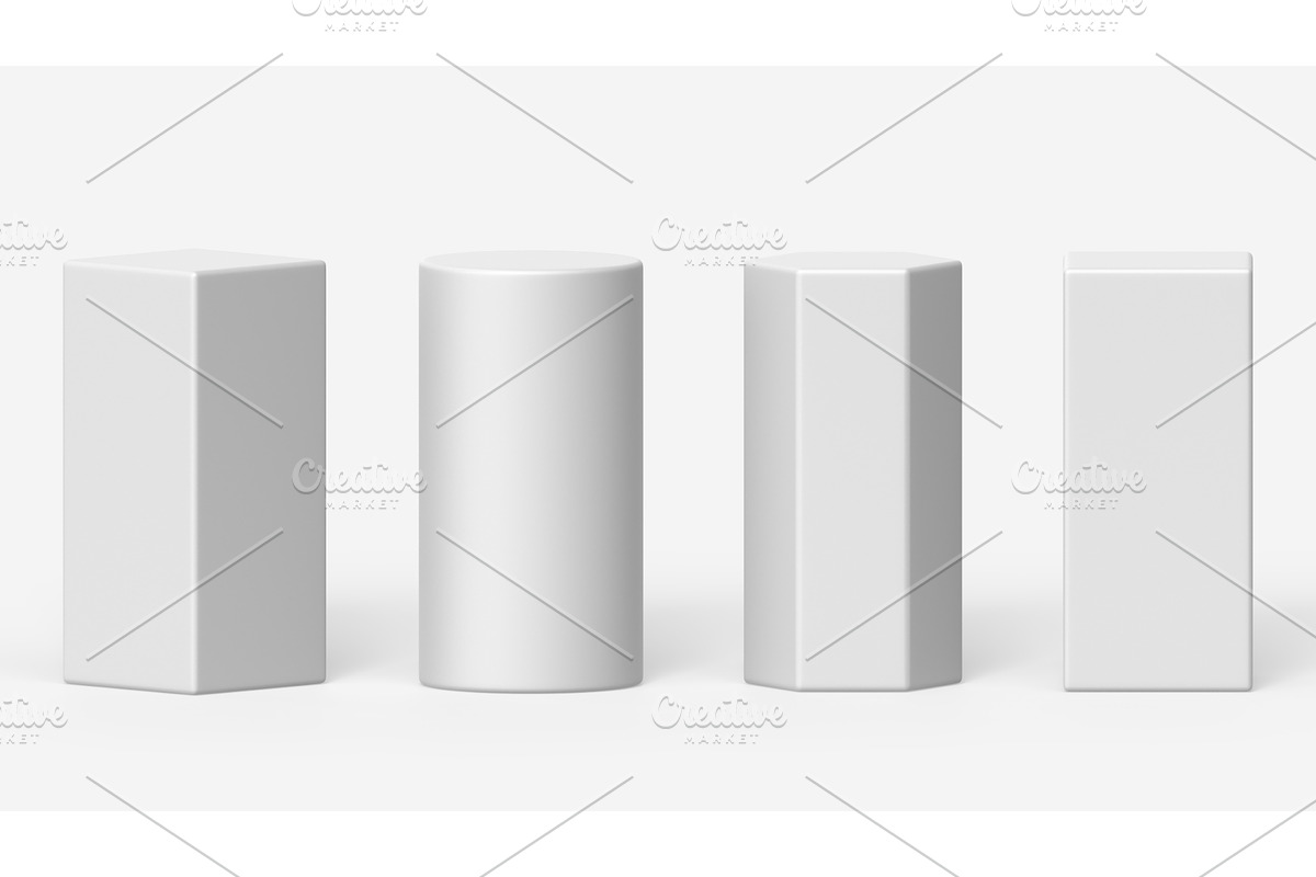 White 3d render pillar podium, an Object 3D Model by Marozhkastudio