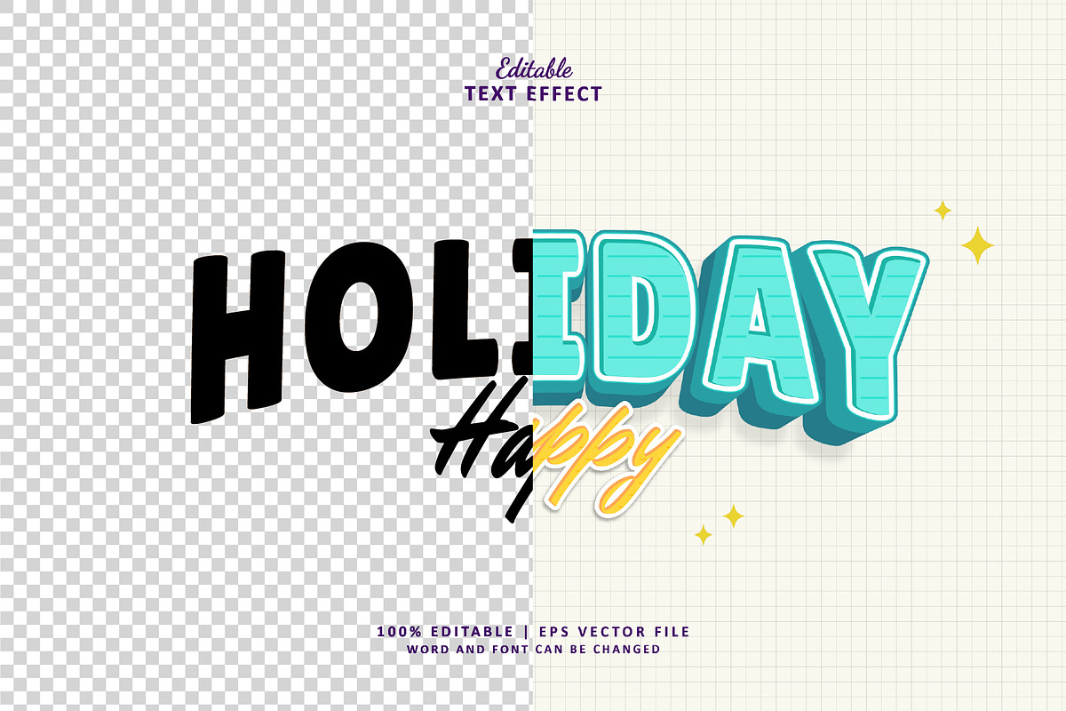 Text Effect Happy Holiday, a Layer Style Add-On by Navy Graphic (Photo 2 of 2)