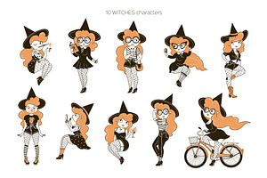 Halloween Witch Graphic Set