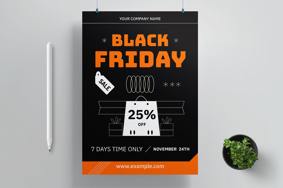 Black Friday Flyer Layout, a Flyer Template by MightyDesign (Photo 1 of 8)
