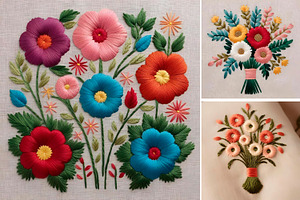 Embroidered Flower Background