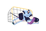 Ice hockey goalkeepers set, a Sport Illustration by PaperTrident (Thumbnail 10 of 10)