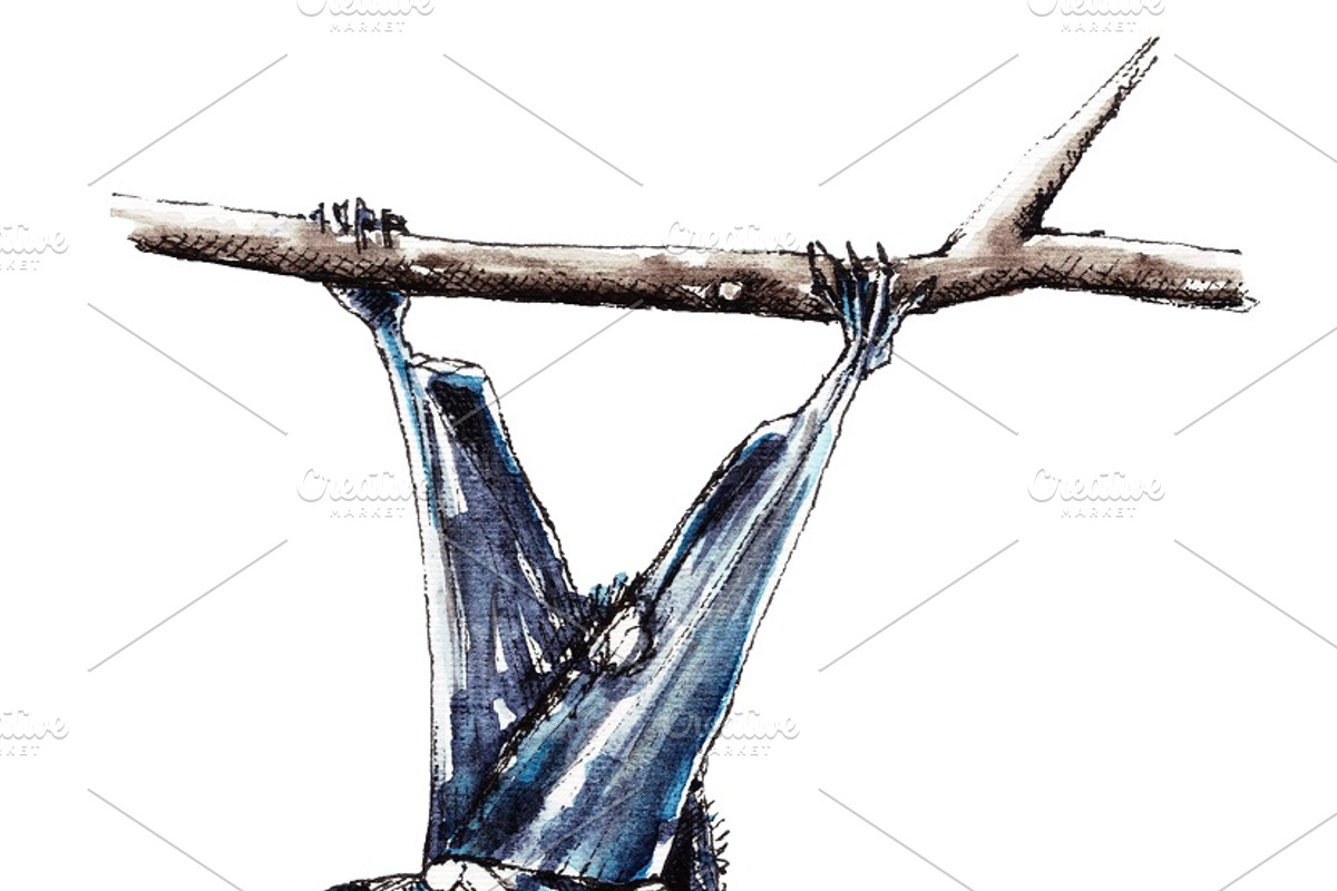 Vampire bats, watercolor/ink/vector, an Animal Illustration by Watercolor_Vector Graphic (Photo 4 of 22)