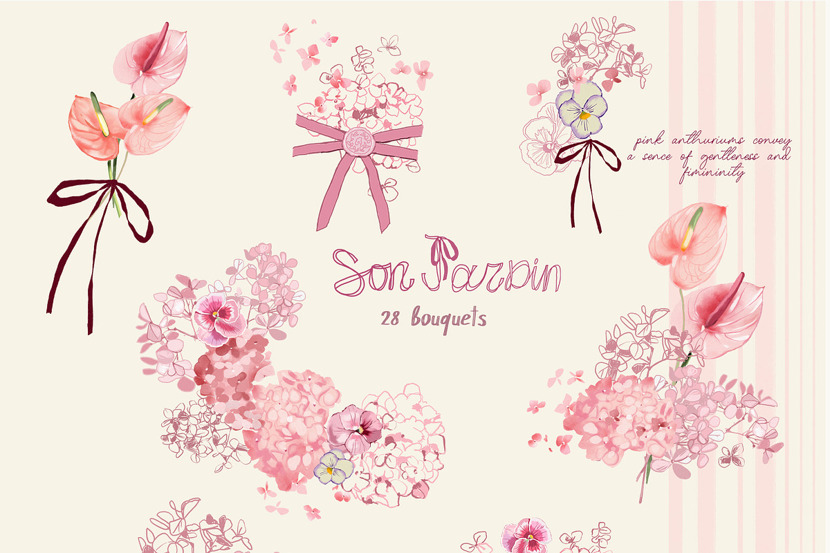 Cottage Core PNG Florals Bundle, a Decorative Illustration by whiteheartdesign (Photo 21 of 48)