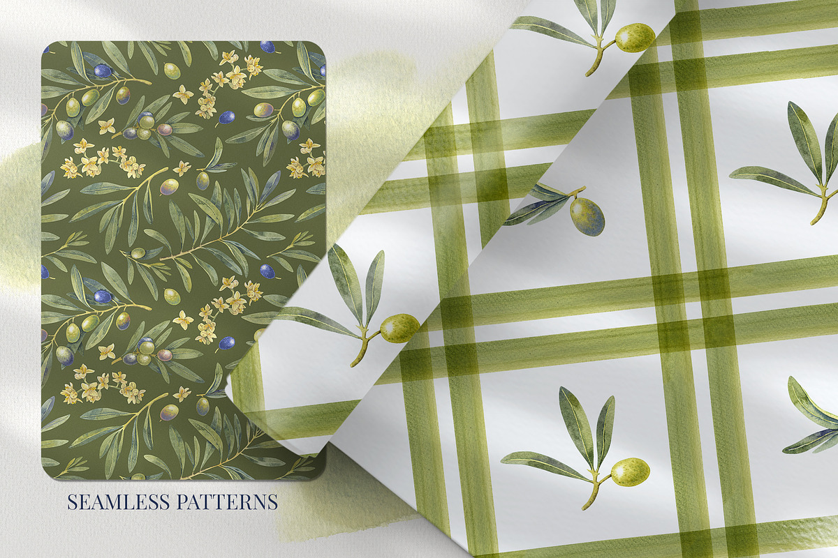 Olive Branches Watercolor Clipart, a Food Illustration by YarovaArt (Photo 19 of 28)