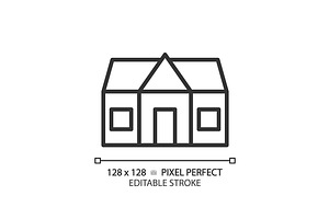 Cottage pixel perfect linear icon, an Icon by IMG Visuals