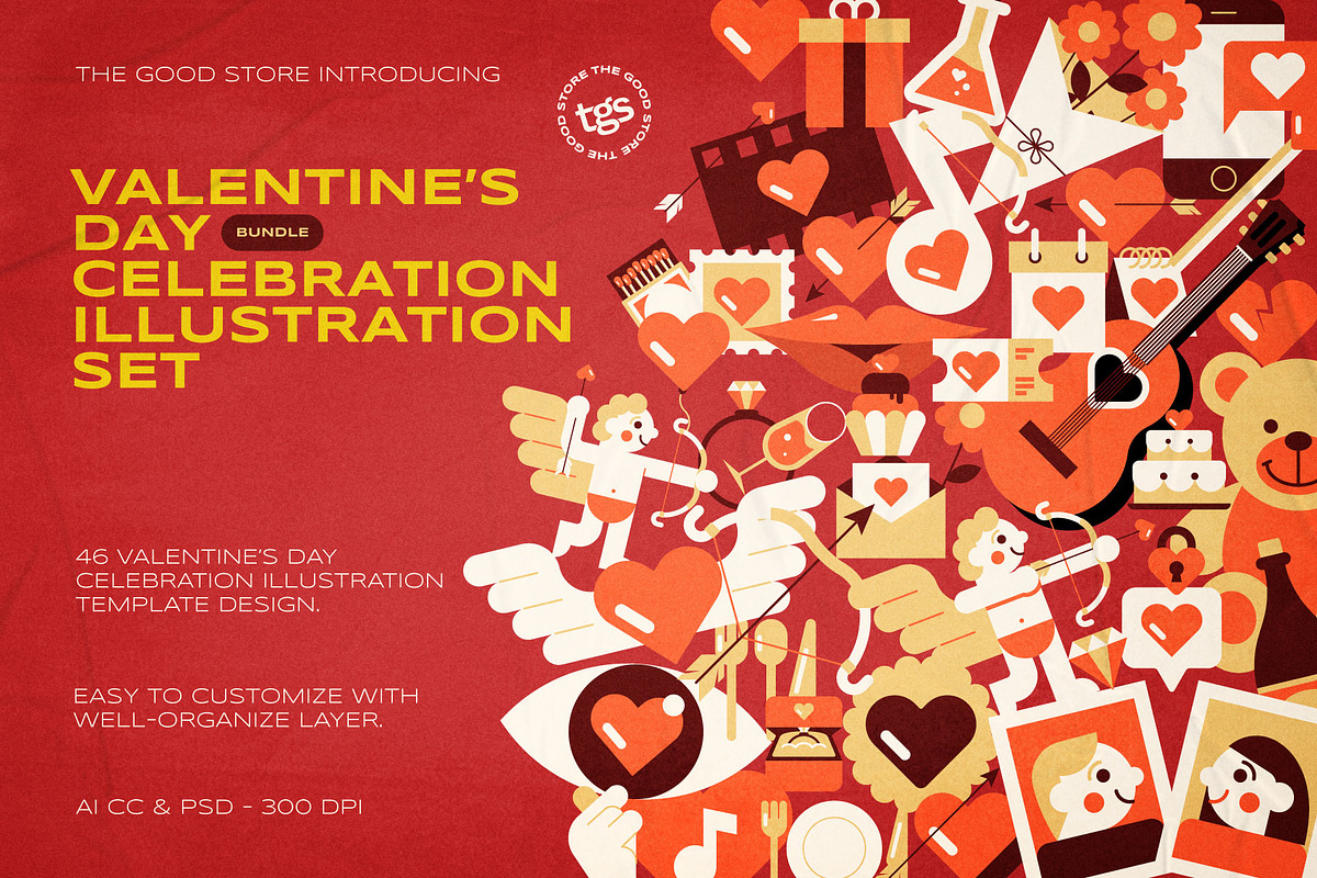 Valentine’s Day Illustration Set, an Object Graphic by The Good Store (Photo 1 of 8)
