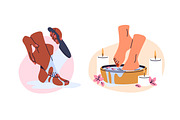 Female feet beauty procedures set, a Person Illustration by PaperTrident (Thumbnail 4 of 5)