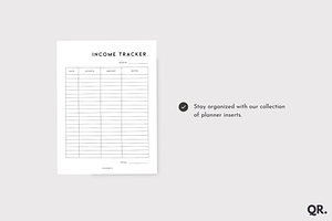 Income Tracker Insert Printable