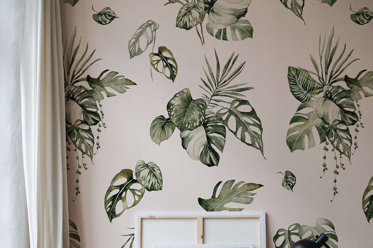 Tropacal Green-watercolor, a Decorative Illustration by AleksaArt (Photo 14 of 16)